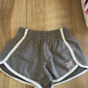 Reebok Kids Charcoal Gray Shorts with Pink Logo